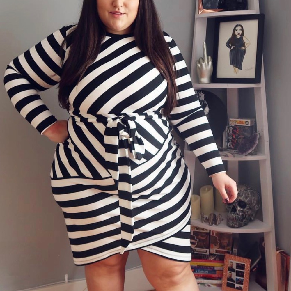 ELOQUII ploys size stripe dress